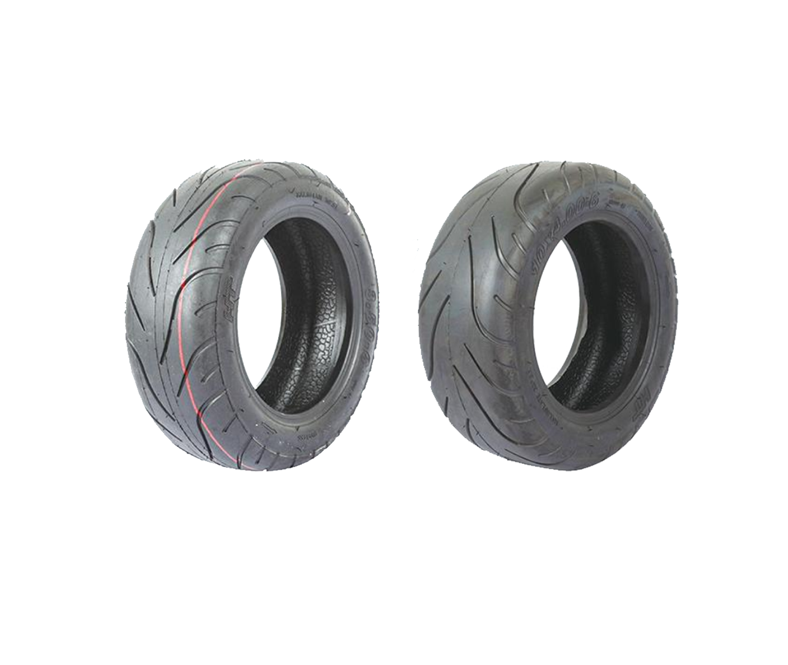 Two ENBANG motorcycle tires showing different road tread patterns
